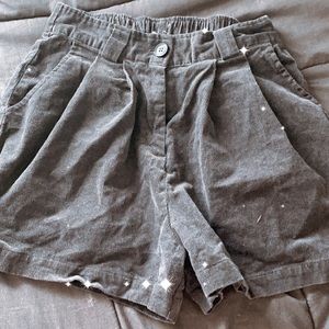 grey corduroy shorts